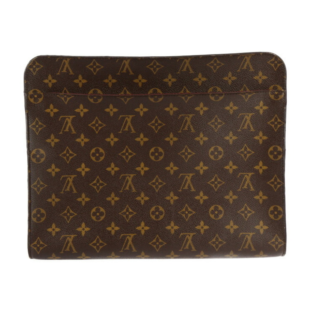 LOUIS VUITTON Authentic Black Monogram Leather Clutch Bag - Picture 3 of 9